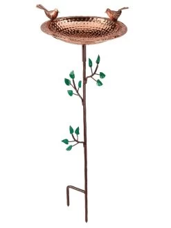 Pure Copper Bird Bath With Two Copper Birds And Tree Multipronged Garden Pole 10 Pure Copper Bird Bath With Two Copper Birds And Tree Multipronged Garden Pole -Green Haven Shop 3 4 crop 8613379 04v