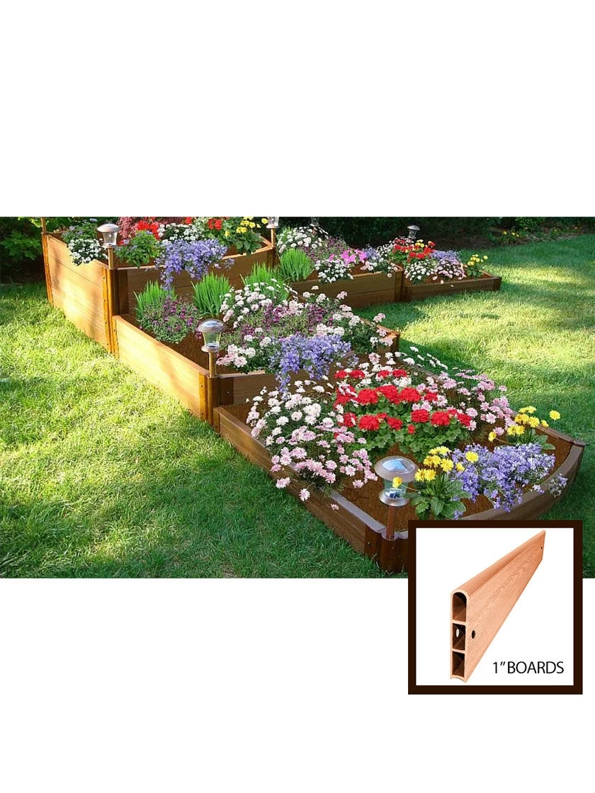 Classic Sienna Raised Garden Bed Split Waterfall Tri-level With 1" Boards 1 Classic Sienna Raised Garden Bed Split Waterfall Tri-level With 1" Boards