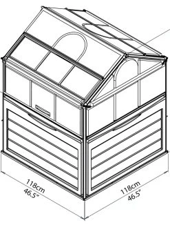 Canopia® By Palram Plant Inn™ Raised Bed Greenhouse, 4' X 4' -Green Haven Shop 8588308 10V tif