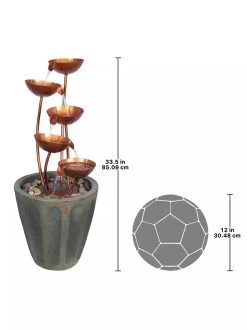 Copper Lotus Cascading Fountain -Green Haven Shop 8589843 02V