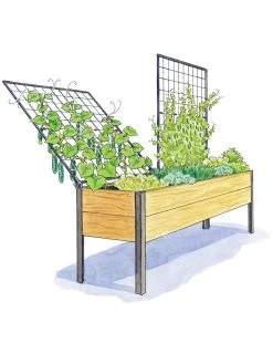 Elevated Planter Box And Space-Maker Pivoting Trellis Set, 2' X 8' -Green Haven Shop 8590367 SMTrellis 8ft tif 1