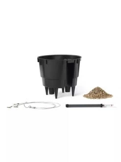 Lechuza® Nido Cottage Wicker Hanging Planter -Green Haven Shop 8591154WT 001V tif