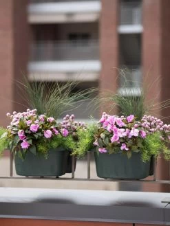 Self-Watering Saddle Railing Planter, 16" -Green Haven Shop 8592175GR 2430 tif