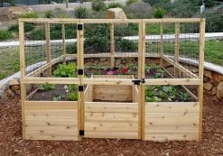 Garden In A Box Cedar Raised Bed With Deer Fence, 8' X 8' -Green Haven Shop 8595875 03V tif