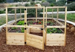 Garden In A Box Cedar Raised Bed With Deer Fence, 8' X 8' -Green Haven Shop 8595875 06V tif