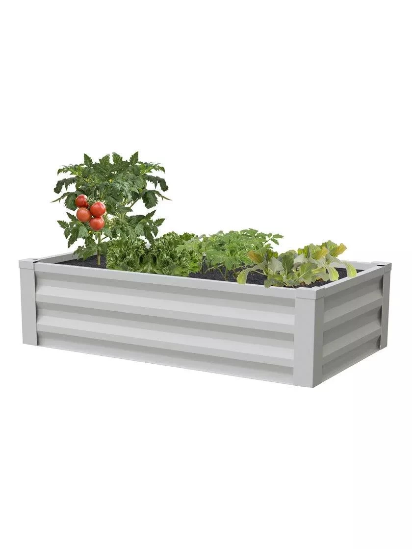 Powder-Coated Metal Raised Garden Bed, 24" X 48" 1 Powder-Coated Metal Raised Garden Bed, 24" X 48"
