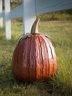 Desert Steel Pumpkin Luminary, Tall -Green Haven Shop 8599559 05v desert steel pumpkin luminary tall lantern