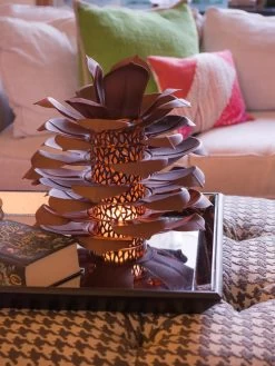 Desert Steel Pine Cone Luminary -Green Haven Shop 8599563 02V tif