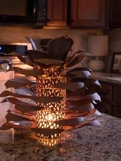 Desert Steel Pine Cone Luminary -Green Haven Shop 8599563 03V tif
