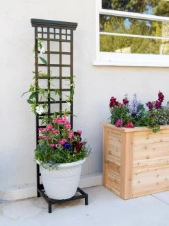 Mission-Style Planter Stand With Trellis