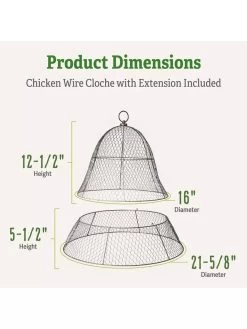 Chicken Wire Cloche With Extension -Green Haven Shop 8600116 1