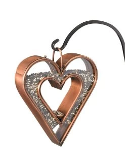 Fly-Thru™ Bird Feeder With Copper Finish -Green Haven Shop 8600193 05v fly thru bird feeder with copper finish heart