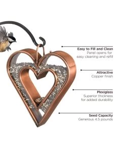 Fly-Thru™ Bird Feeder With Copper Finish -Green Haven Shop 8600193 06v