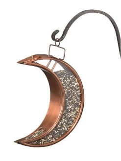 Crescent Moon Bird Feeder With Copper Finish -Green Haven Shop 8600194 02v