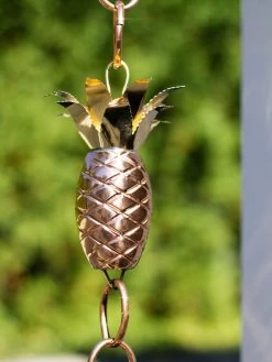 Pineapple Pure Copper Rain Chain, 8.5' -Green Haven Shop 8600210 02v