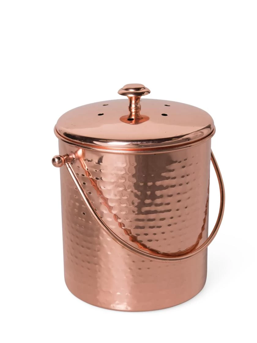 Hammered Copper Compost Pail 3 Hammered Copper Compost Pail - Image 3
