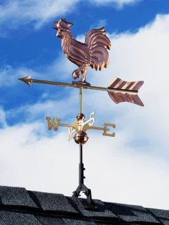 Rooster Cottage Copper Weathervane With Roof Mount -Green Haven Shop 8600284 02v