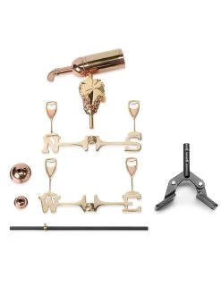 Wine Bottle Cottage Copper Weathervane With Roof Mount -Green Haven Shop 8600383 03v