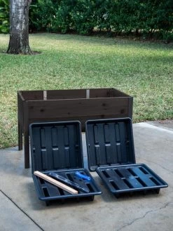 Self-Watering Eco-Stained Elevated Planter Box, 2' X 4' -Green Haven Shop 8608964 6001 tif