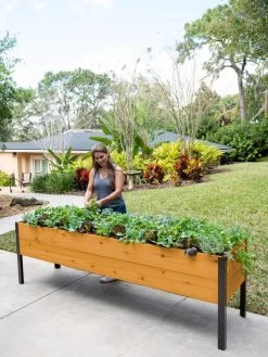 Self-Watering Eco-Stained Elevated Planter Box, 2' X 8' -Green Haven Shop 8608965 6069 tif