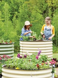Birdies™ Round Metal Raised Bed, Tall -Green Haven Shop 8609152 7563 tif