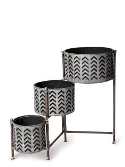 Galvanized Grow Bag Triple Planters With Stand -Green Haven Shop 8609180 4812 tif