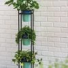 Steel Vertical Plant Stand With Metal Pots