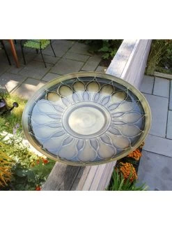Achla Designs African Daisy Birdbath With Over-the-Rail Bracket -Green Haven Shop 8609295 03v