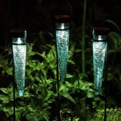 Achla Designs Solar Sparkle Cone With Stakes, Set Of 3 -Green Haven Shop 8609357EMGR 08V jpg