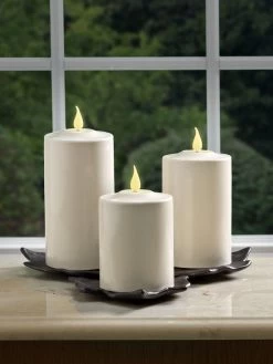 Outdoor LED Pillar Candles -Green Haven Shop 8609405 03v outdoor led pillar candles