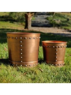 Riveted Planters, Set Of 2 11 Riveted Planters, Set Of 2 -Green Haven Shop 8610032 05v