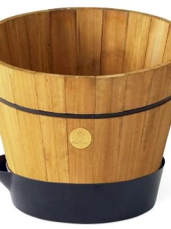 VegTrug® Build-a-Barrel Wooden Planter With Self-Watering Reservoir Tray, 18" -Green Haven Shop 8610253 01V tif