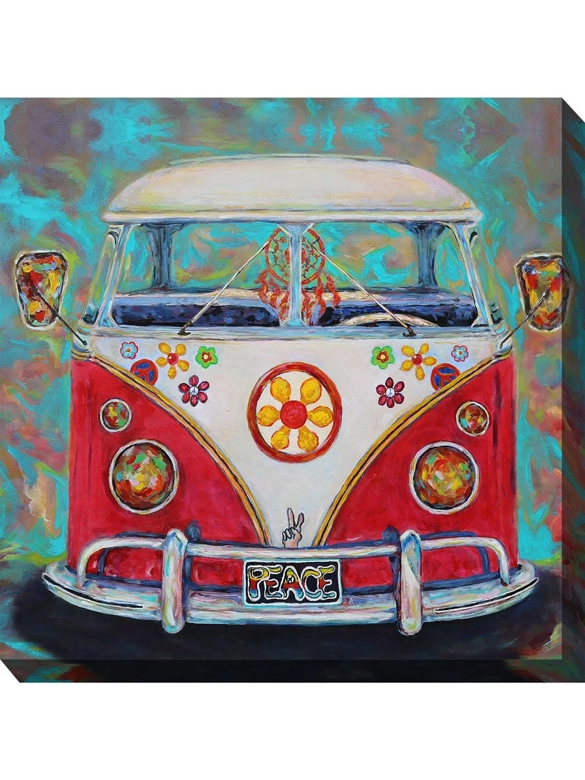 Hippy Van Outdoor Wall Art, 1 Hippy Van Outdoor Wall Art,