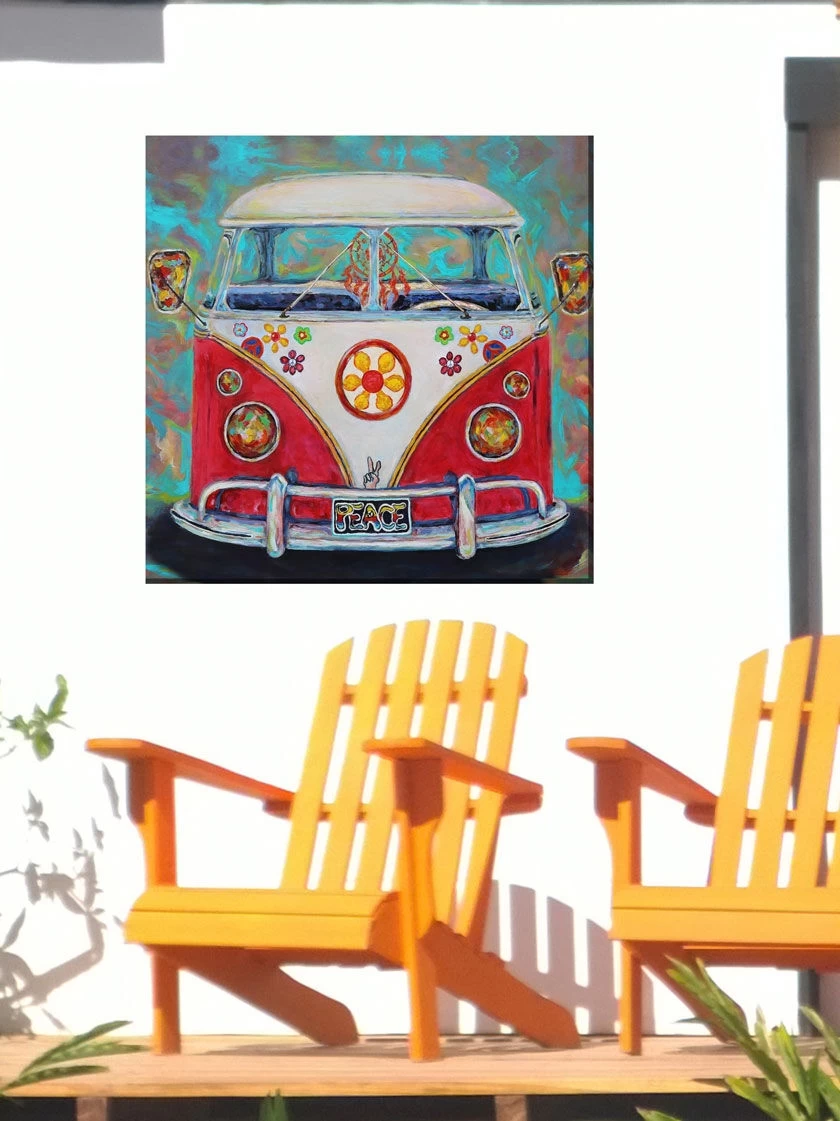 Hippy Van Outdoor Wall Art, 2 Hippy Van Outdoor Wall Art, - Image 2