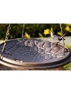 Floral Motif Hanging Birdbath -Green Haven Shop 8610562 01v
