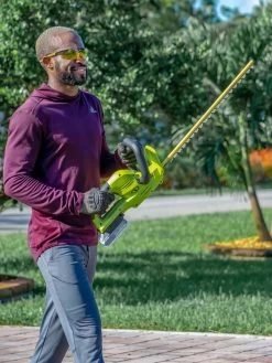 Sun Joe 24V-HT22-LTE 24-Volt ION+ Cordless Hedge Trimmer Kit | 22-Inch | W/ 2.0-Ah Battery And Charger -Green Haven Shop 8610657 10v