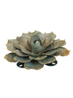 Desert Steel Blue Rose Succulent Sculpture -Green Haven Shop 8610764 01v desert steel blue rose succulent large