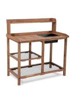 Dynamic Acacia Potting Bench With Soil Reservoir -Green Haven Shop 8611009 001