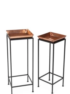 Square Nesting Plant Stands With Trays, Set Of 2 -Green Haven Shop 8611014 0924 tif