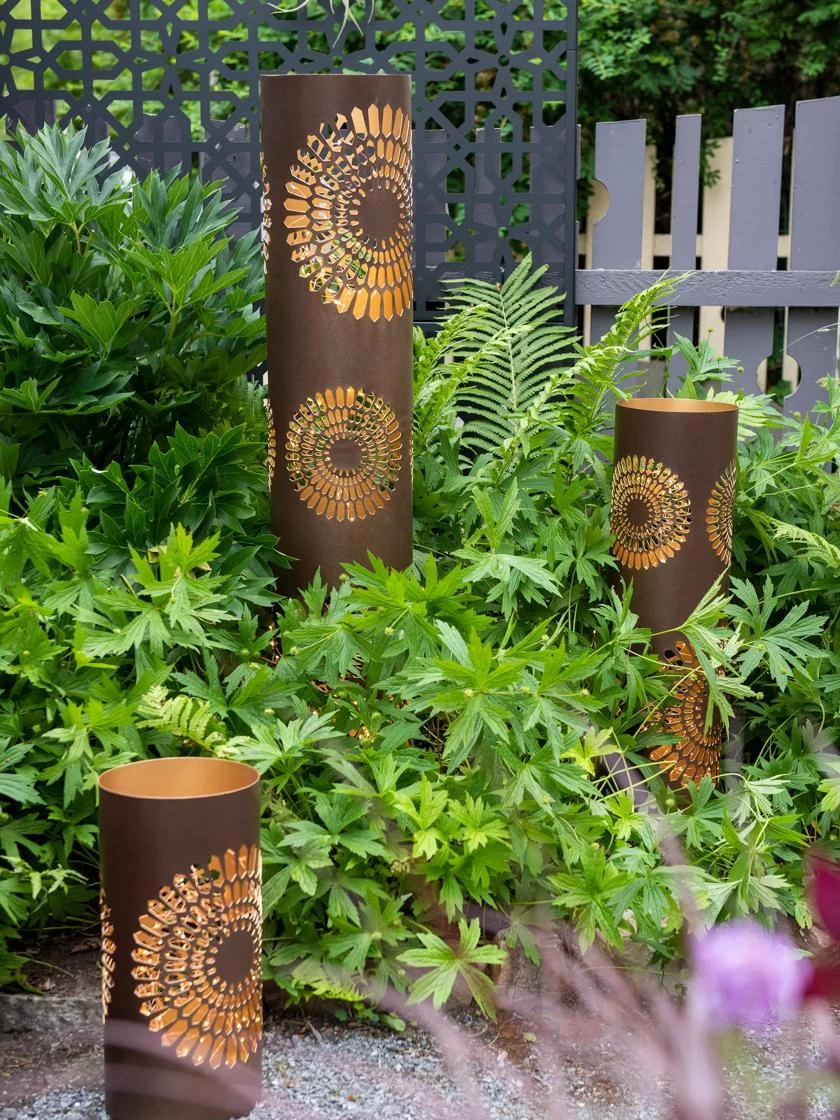 Dahlia Blossom Punched Metal Lanterns 1 Dahlia Blossom Punched Metal Lanterns