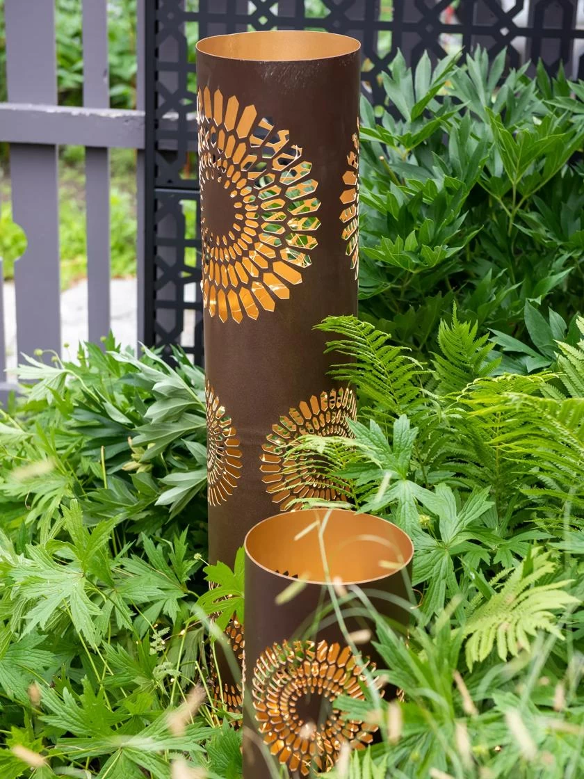 Dahlia Blossom Punched Metal Lanterns 2 Dahlia Blossom Punched Metal Lanterns - Image 2