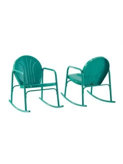 Crosley Griffith 2-piece Outdoor Rocking Chair Set -Green Haven Shop 8611577 tu 30v