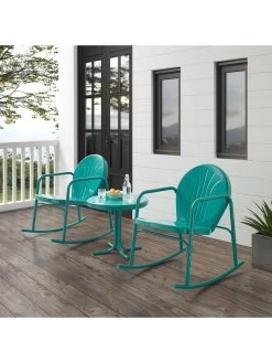 Crosley Griffith 3-piece Outdoor Rocking Chair Set -Green Haven Shop 8611588 tu 24v