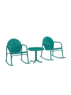 Crosley Griffith 3-piece Outdoor Rocking Chair Set -Green Haven Shop 8611588 tu 26v