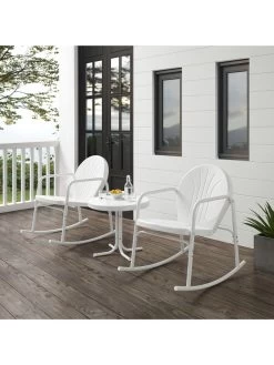 Crosley Griffith 3-piece Outdoor Rocking Chair Set -Green Haven Shop 8611588 wt 34v