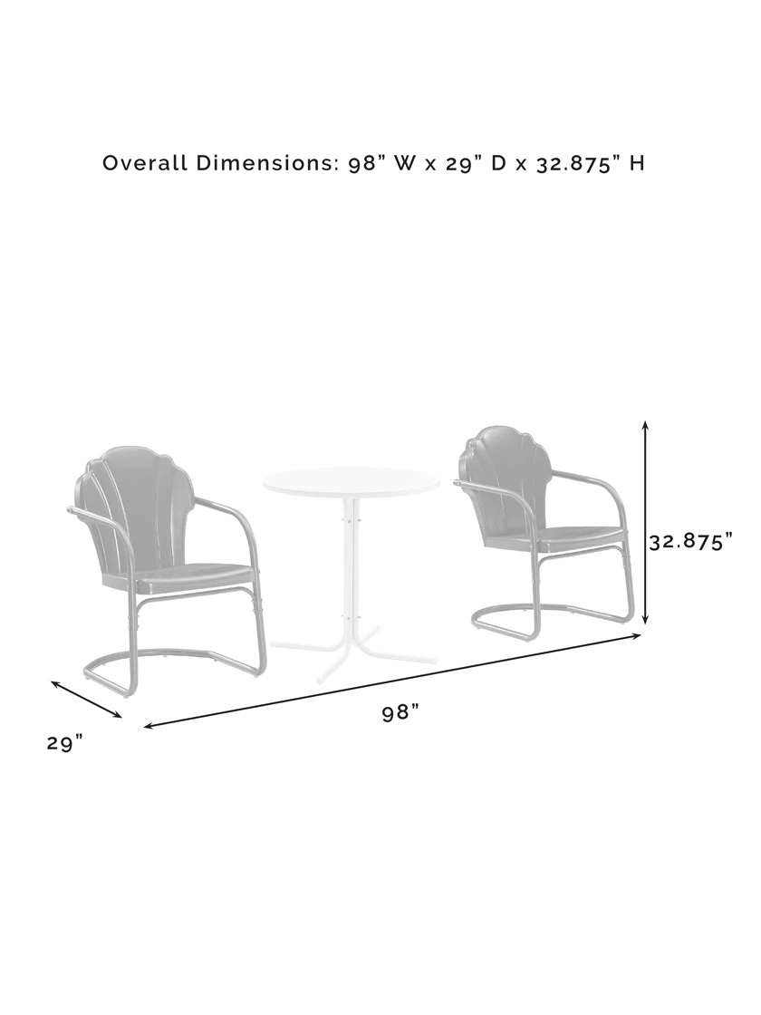 Crosley Tulip 3-piece Outdoor Bistro Set 17 Crosley Tulip 3-piece Outdoor Bistro Set - Image 17