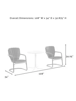 Crosley Ridgeland 3-piece Outdoor Bistro Set -Green Haven Shop 8611594 09v