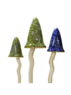 Potting Shed Tinkling Toadstool Sculptures, Set Of 3 -Green Haven Shop 8611730 win 06v potting shed tinkling toadstool sculptures set of 3 winter