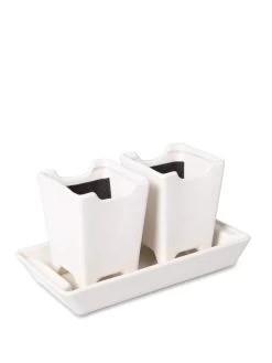 Stoneware Self-Watering Windowsill Planters, Set Of 2 8 Stoneware Self-Watering Windowsill Planters, Set Of 2 -Green Haven Shop 8611890 5658 tif