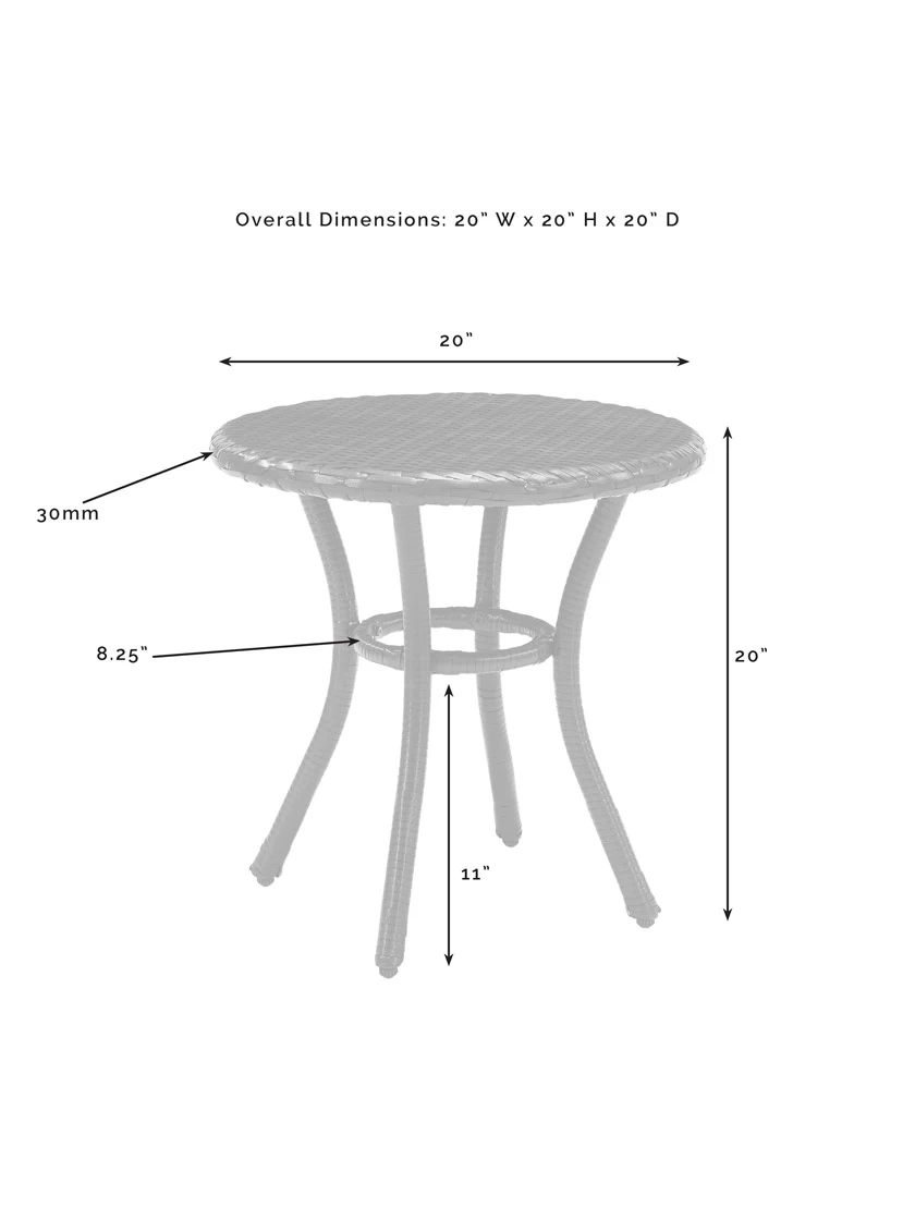 Crosley Palm Harbor Outdoor Wicker Round Side Table 5 Crosley Palm Harbor Outdoor Wicker Round Side Table - Image 5